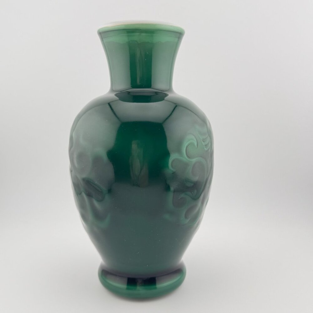 Vintage 1981 Avon Spring Bouquet Jade Green Milk Glass Fragrance Vase Collection - Picture 6 of 10